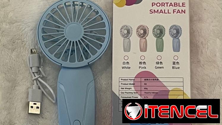 Mini ventilador recargable,3 velocidades, ventilador de mano.