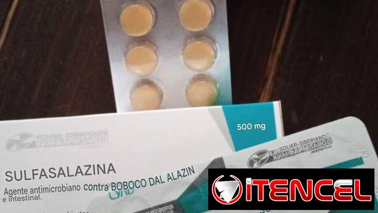 Venta de Sulfasalaxina. Blíster de 10 tabletas de 500 MG en 2500 pesos