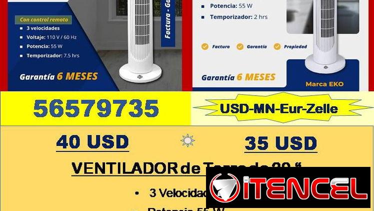 VENTILADORES de Torre  de 29″….tlf 56579735/(USD-MN-Eur-Zelle)Recogida en Marianao/Garantía 6m/Tpte (Costo Adicional)