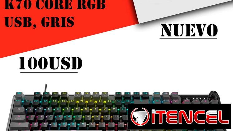 Teclado CORSAIR Gaming K70 CORE RGB USB, Gris “Nuevo Sellado”