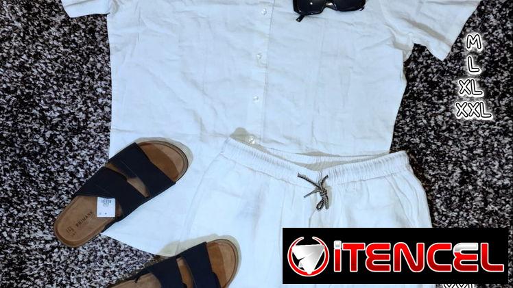 Conjunto Shorts y camisa de lino 58547626