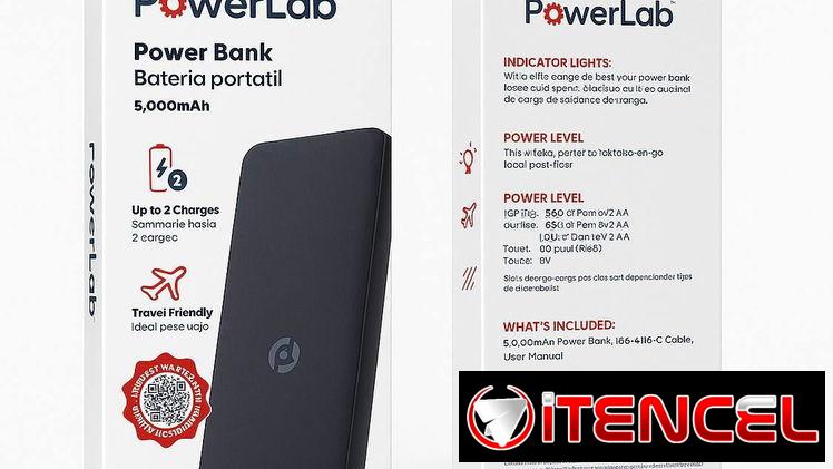 ☎️53544655 🛵 Entrega Disponible ⭐Power Bank PowerLab 5000 mAh – Energía compacta donde la necesites ⭐