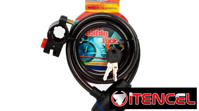 Candado de cable para moto, bicicleta, etc 1 metro de largo