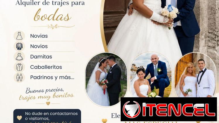 Alquiler de trajes de novia, novio, damitas y caballeritos