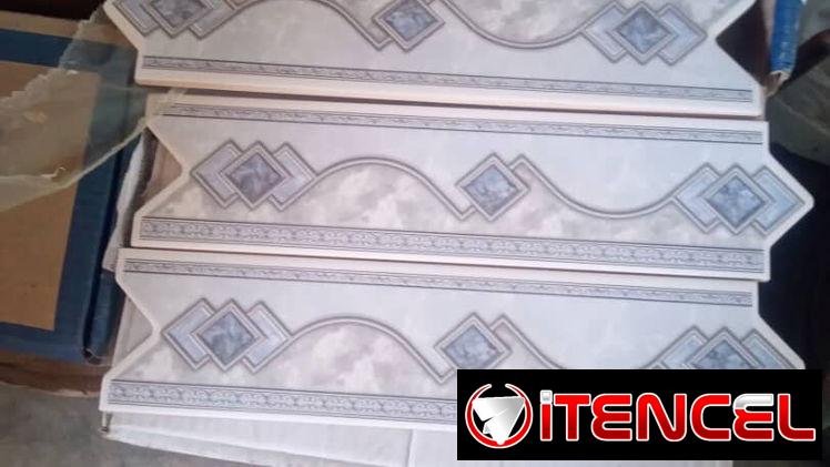 Cenefa de cocina y de bañó loza de piso y azulejos cintillo cemento gris cola y blanco purle teja 59576317