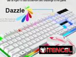 Combo de teclado y mouse blanco RGB.  22 usd