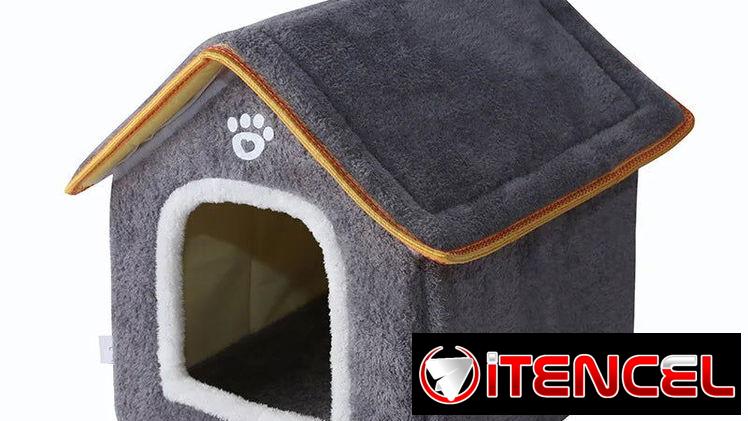 Casa para mascotas, Lavable, Material Duradero, Fácil de limpiar, Apta para Gatos y Perros.