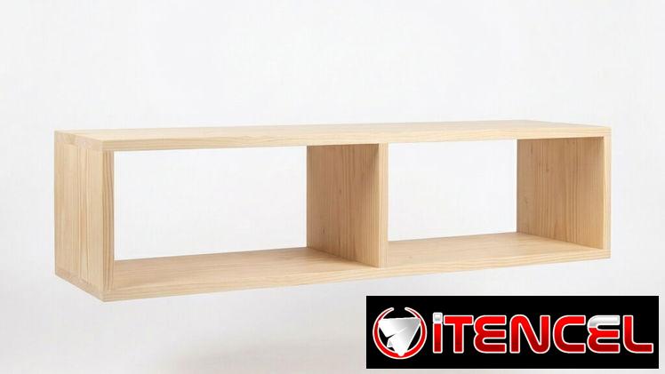 Mueble bajo y aéreo para TV en pino 100%, diseñado para pantallas de entre 32 y 50 pulgadas, con sistema de anclaje
