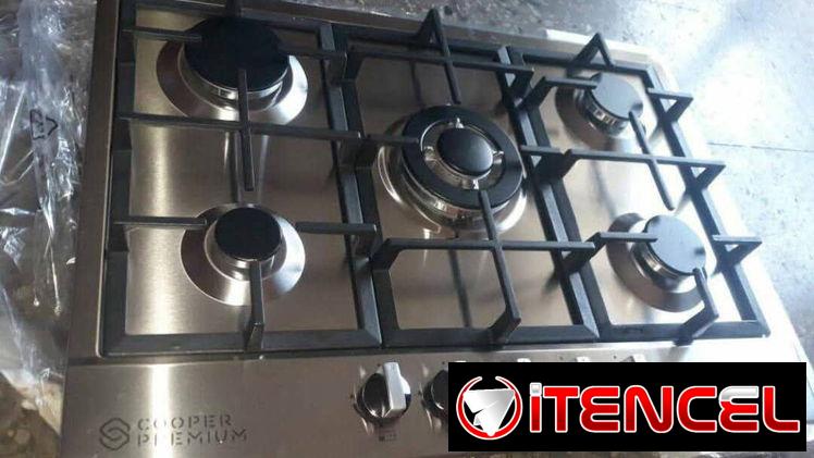 Cocina de Gas Cooper Premium 5 Quemadores Empotrada con magneto acero Inoxidable $170 USD transporte incluido Garantía