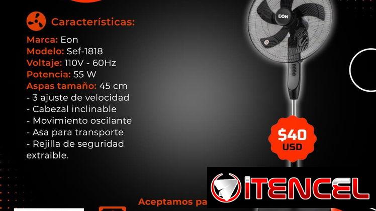 💲40💲VENTILADOR DE PEDESTAL EON 18″. FACTURA Y GARANTÍA 1 AÑO. TLF 54833699