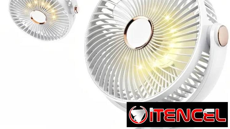 Ventilador Grande de 12 Pulgadas, Ventilador Portátil Mejorado de Escritorio con 5000mAh y Oscilación Automática de 135°