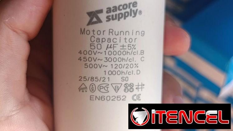 Capacitor para compresores, motores, lavadoras, bombas de agua, etc