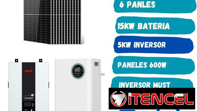 Kit Solar 6 kW (Batería 15.3 kWh) Paneles solares: 6 x 600W bifaciales