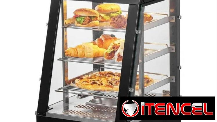 Exibidor mostrador de productos calientes