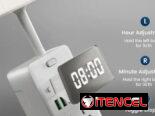 Regleta multifuncional con lámpara integrada y reloj digital 53497081