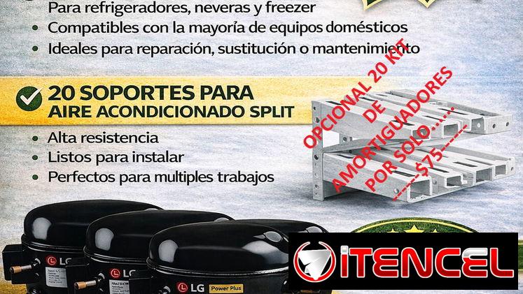 20 soportes para split y 3 Maquinas de frio LG el combo perfecto