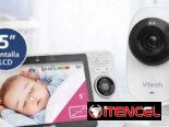 Monitor de bebé inteligente con pantalla de 5″, resolución 1080p, Wi-Fi, acceso remoto, visión nocturna automática, soni