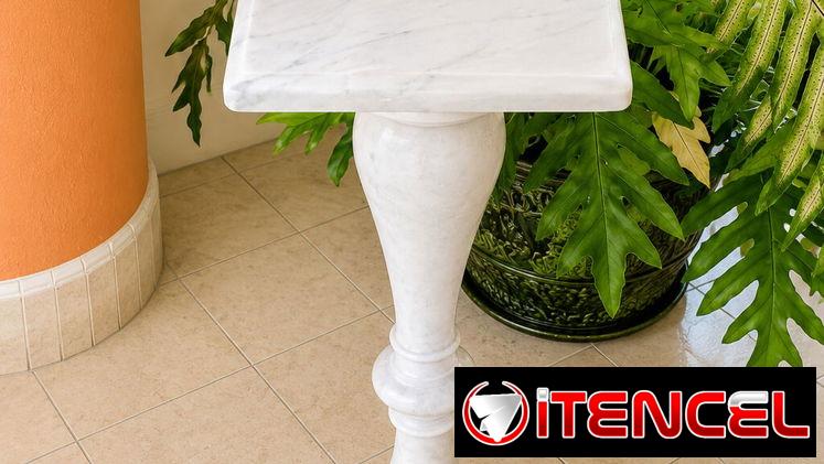 columna o pedestal antiguo elaborado en mármol blanco carrara italiano 52420164