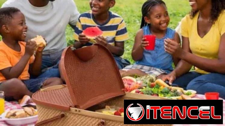 Cesta para picnic. Canasta paseo almuerzo.
