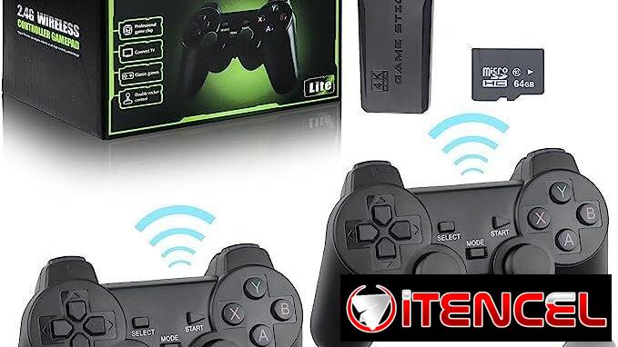 👾​ GAME STICK 64GB 👾​ CONSOLA INALAMBRICA + 2 MANDOS 👾​ + 10000 JUEGOS 👾​ 5887.23.60