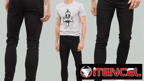 PANTALON JEANS ULTRA SKINNY, NEGRO, CUIDADO CON EL PERRO