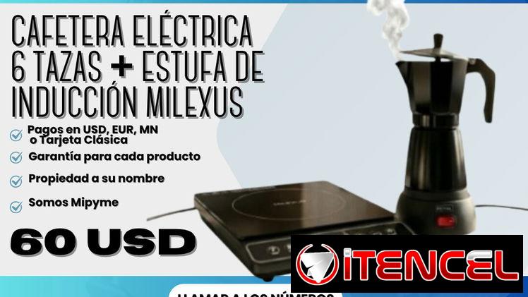 ☕️ CAFETERA ELÉCTRICA 6 TAZAS + ESTUFA DE INDUCCIÓN SIMPLE MILEXUS 🍳  💰 Precio: $60