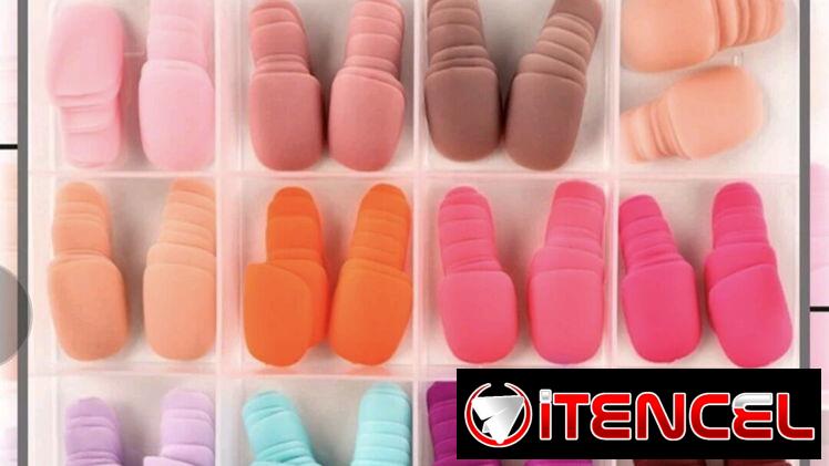 Uñas postizas cortas en cajas de 288 unidades, colores enteros