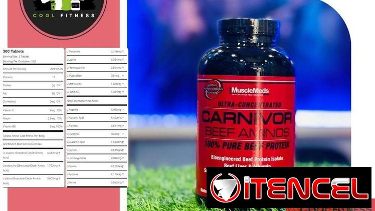 ☎️⚡⚡*Musclemeds Carnivor Beef Aminos 300 caps 100 serv*