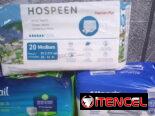 Sábanas desechables y Pampers.