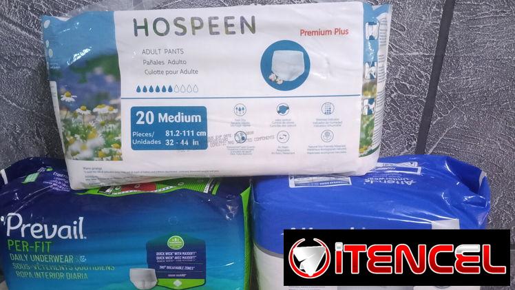 Sábanas desechables y Pampers.