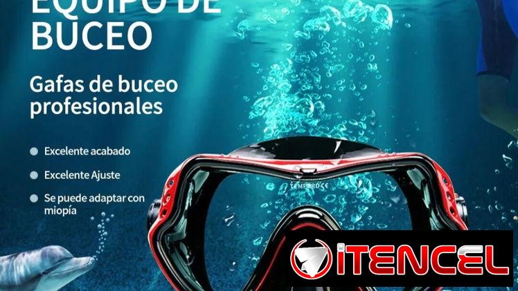 Máscara y Snorkel de bucear/ cristal templado anti empañó