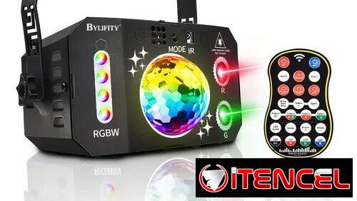 Luces Laser Dj Bylifity® Dj Disco Stage Luces De Fiesta, Luz Láser, Led Activadas Por Sonido Láser Rgb Flash Proyector