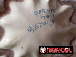 Búcaro antiguo de porcelana italiana pintado a mano, marca Deruta.