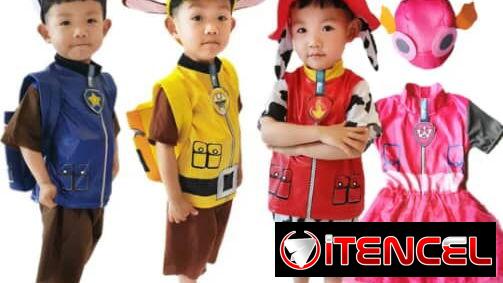 Trajes d spaiderman, capitan America, Paul Patrol, Merlina