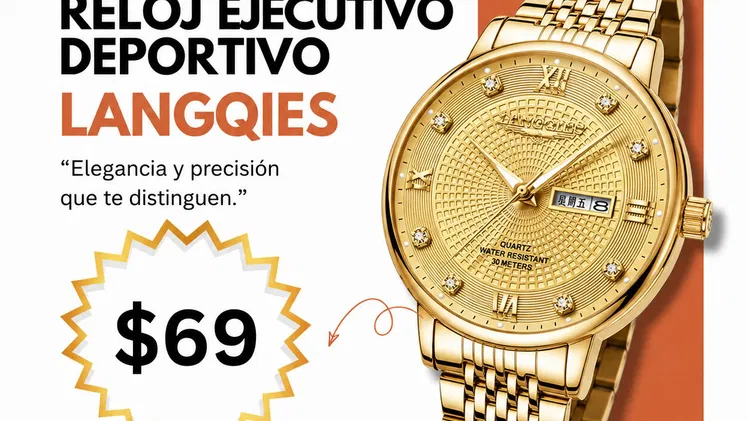 LANGQIES Reloj Elegante Automático 42mm (Gold) | videojuegoshabana.com