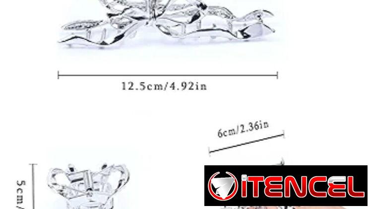 Pellizcos de diversos modelos de  Metal color plateado con perla blanca 12. 5 cm Grande