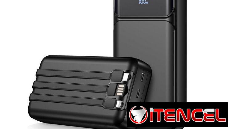 Power Bank Kepswin 50 000mAh carga rápida, pantalla LED, 3 cables USB-C, iOS, USB-A $60 USD Transporte Adicional