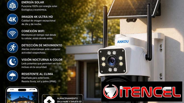 Cámara de vigilancia Solar Wifi 2 lentes a 10Mpx