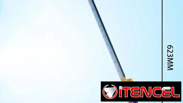 Figura decorativa Katana Lego con su base