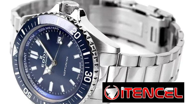 RELOJ DE LUJO SUIZO AUTOMATICO MARCA EDOX NEPTUNIAN (80120-3BUM-BUF) CRISTAL ZAFIRO , 44MM EN ACERO INOXIDABLE  58049738