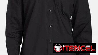 CAMISA NEGRA PARA HOMBRES GRANDES U OBESOS DE MANGAS LARGAS TALLA 3XL