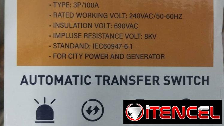 Transfer Automático de 3 Polos 100A, 220V ⚡Transfer Automático de 3 Polos 100A, 220V 〽️ Marca: SACO ✅ Tipos: 3P/100A ✅ R