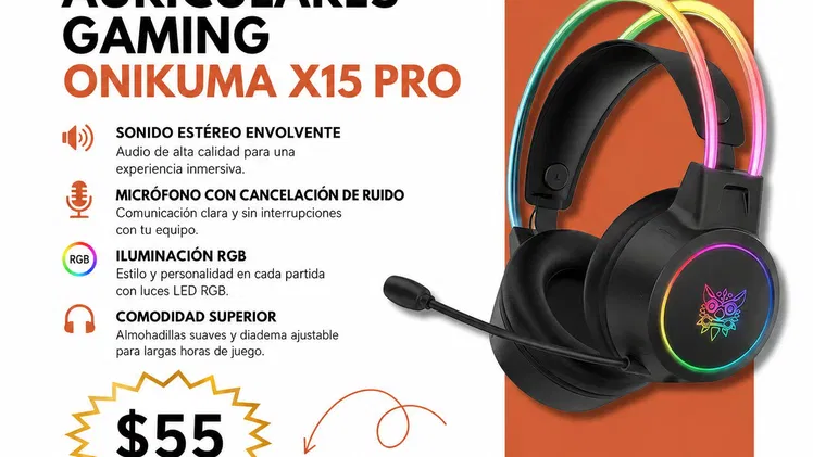 Auriculares Gaming ONIKUMA X15 PRO | videojuegoshabana.com