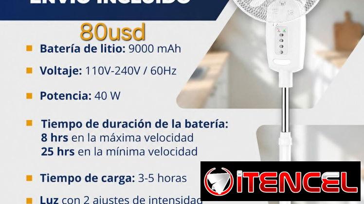 Ventilador recargable de pedestal 16″ 9000mAh