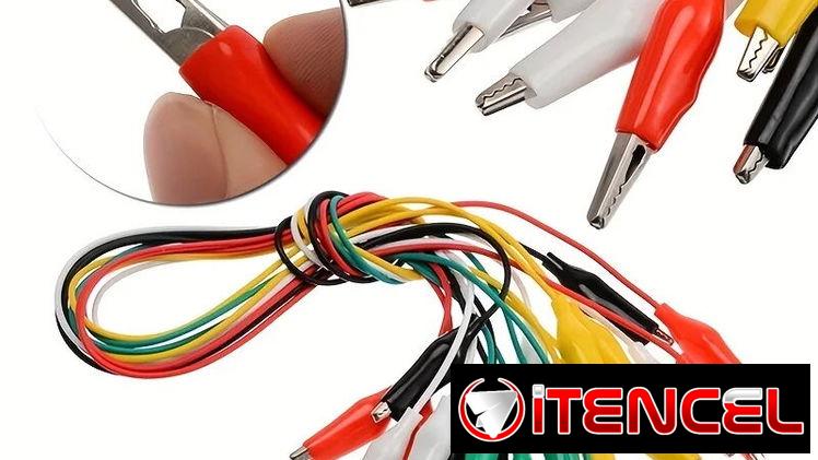 juego de 5 cables con caimanes en las puntas