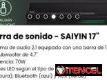 Barra de sonido – SAIYIN 17″. Sistema de audio 2.1 equipado con una barra de 17″ y un subwoofer de 4.7″. Nueva