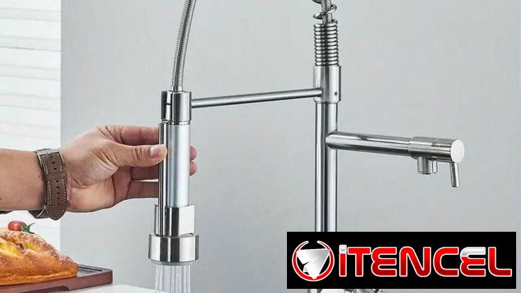 Llave mezcladora fregadero monomando doble tiro