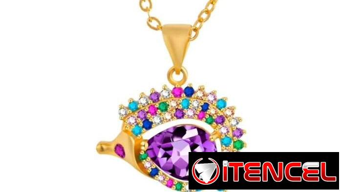 Cadena de plata enchapado con piedras preciosas