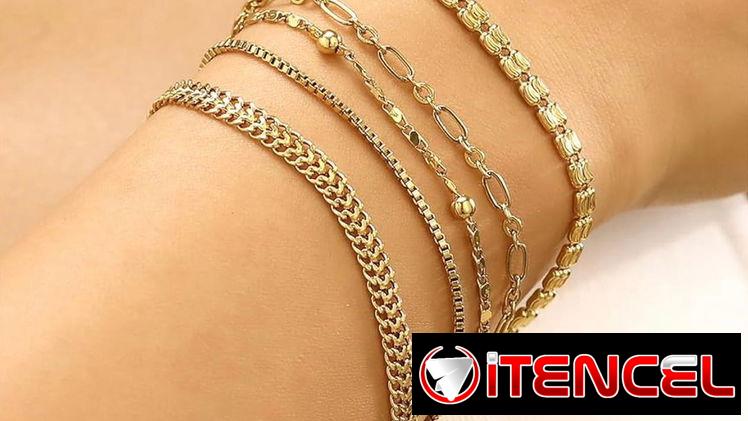 Pulseras chaoadas oro 14 quilates