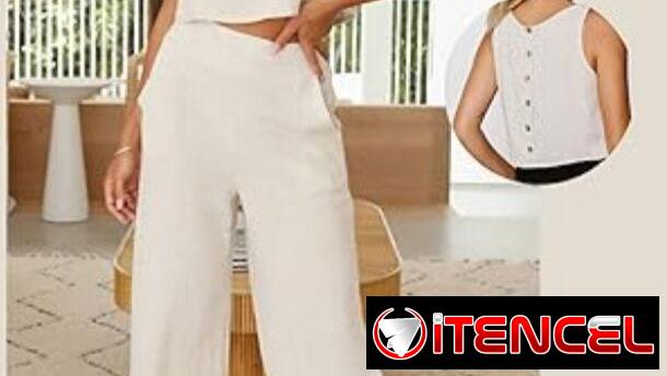 Conjunto de mujer de pantalon corte ancho 58547627